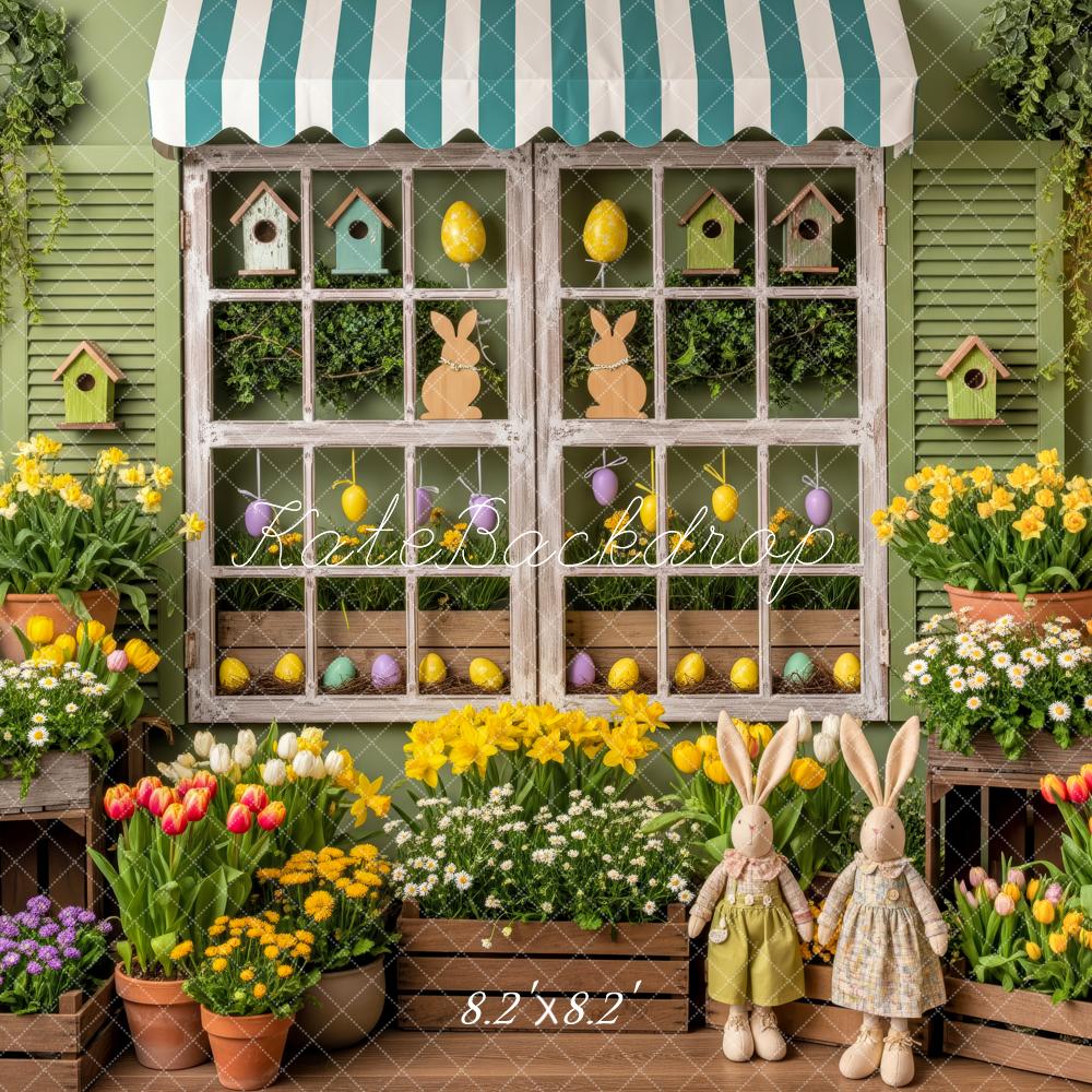 Kate Easter Bunny Window Flower Garden Backdrop Designed by Patty Roberts