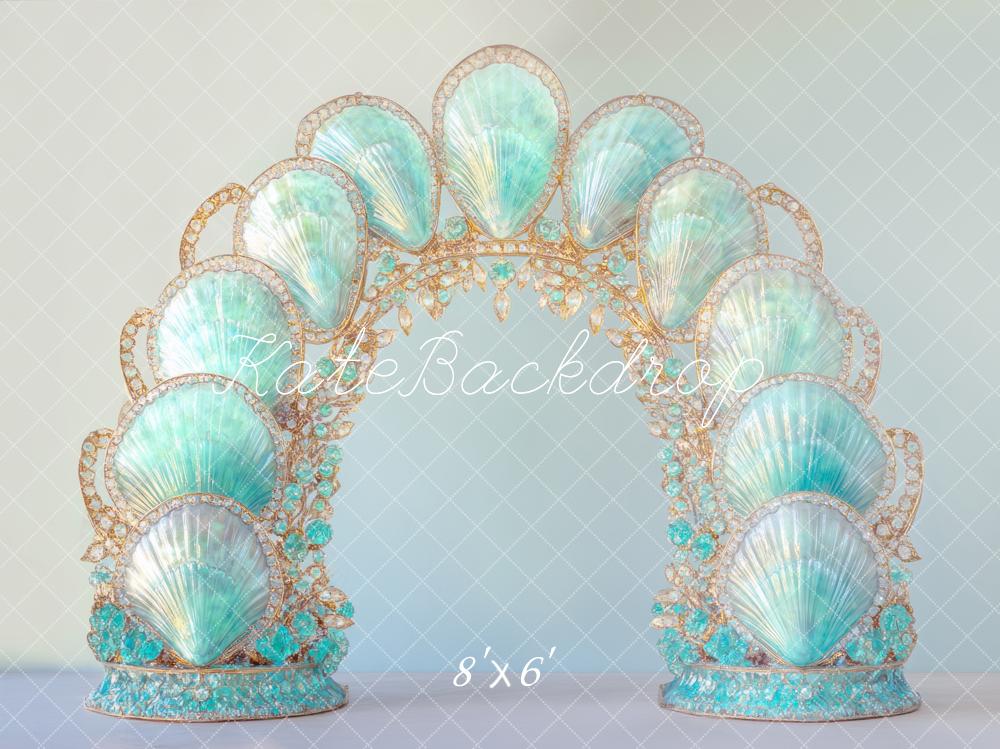 Kate Mermaid Blue Shell Arch Backdrop Designed by Mini MakeBelieve
