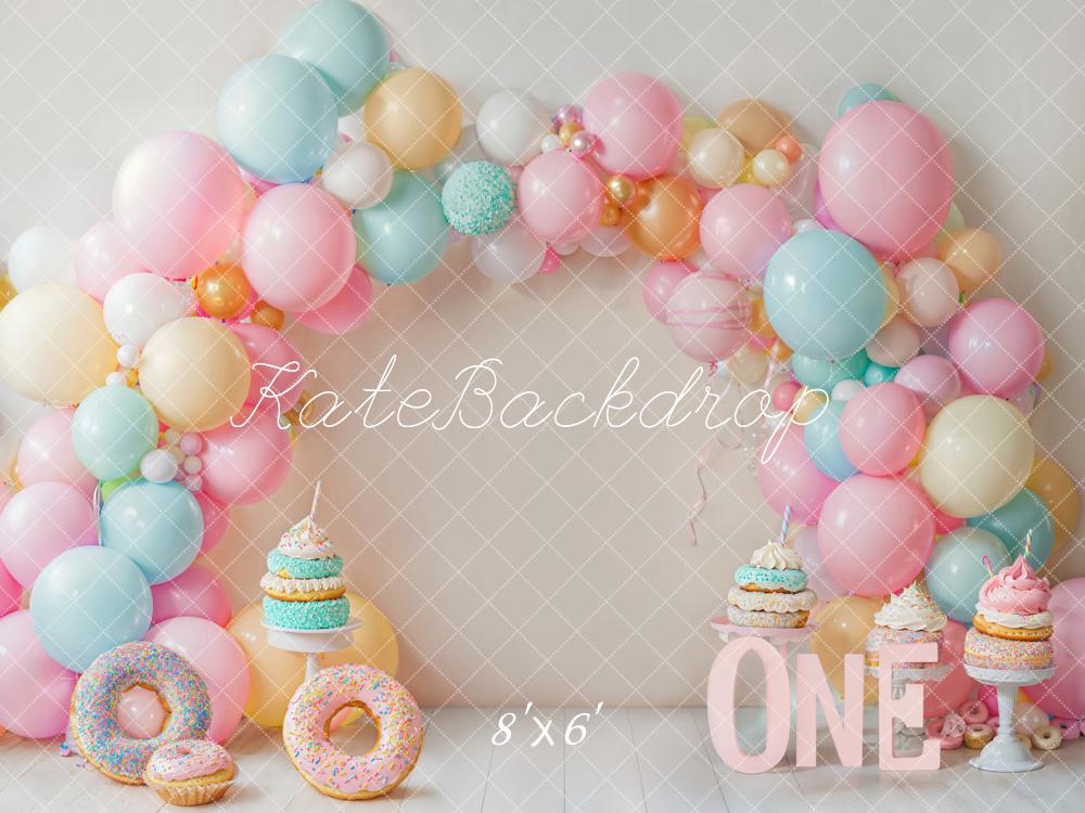 Cake Smash Donut Pastel Arco de Globos Fondo Diseñado por Emetselch