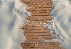 Kate Winter Brick Path Snow Floor Printed Backdrop Designed by Emetselch