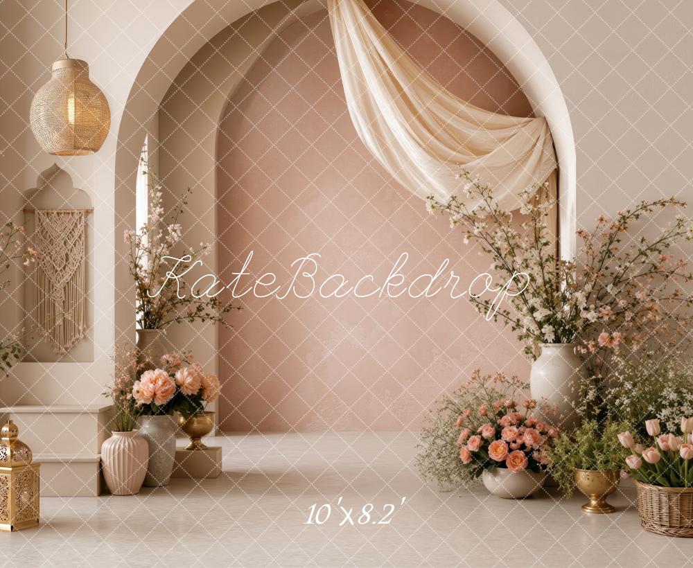 Kate Boho Spring Floral Arch Drapery Printed Backdrop Designed by Ashley Ward
