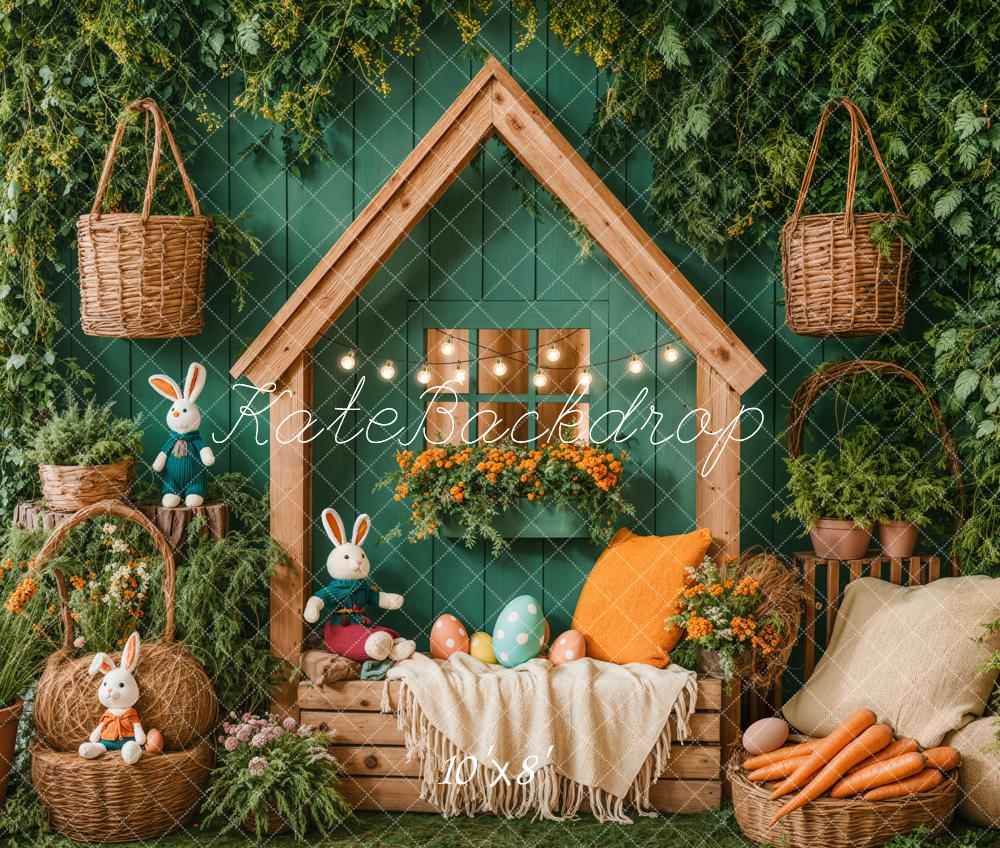 Kate Easter Bunny House Basket Blanket Backdrop Designed by Emetselch
