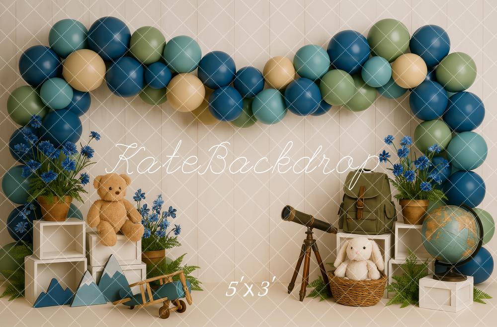 Avventura Cake Smash Telescopio Orso Palloncino Sfondo Designed by Patty Roberts