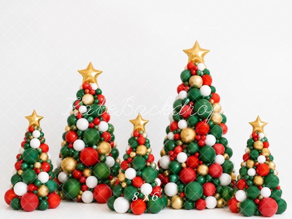 Kate Christmas Balloon Christmas Trees Kids Printed Backdrop Designed by Megan Leigh Photography