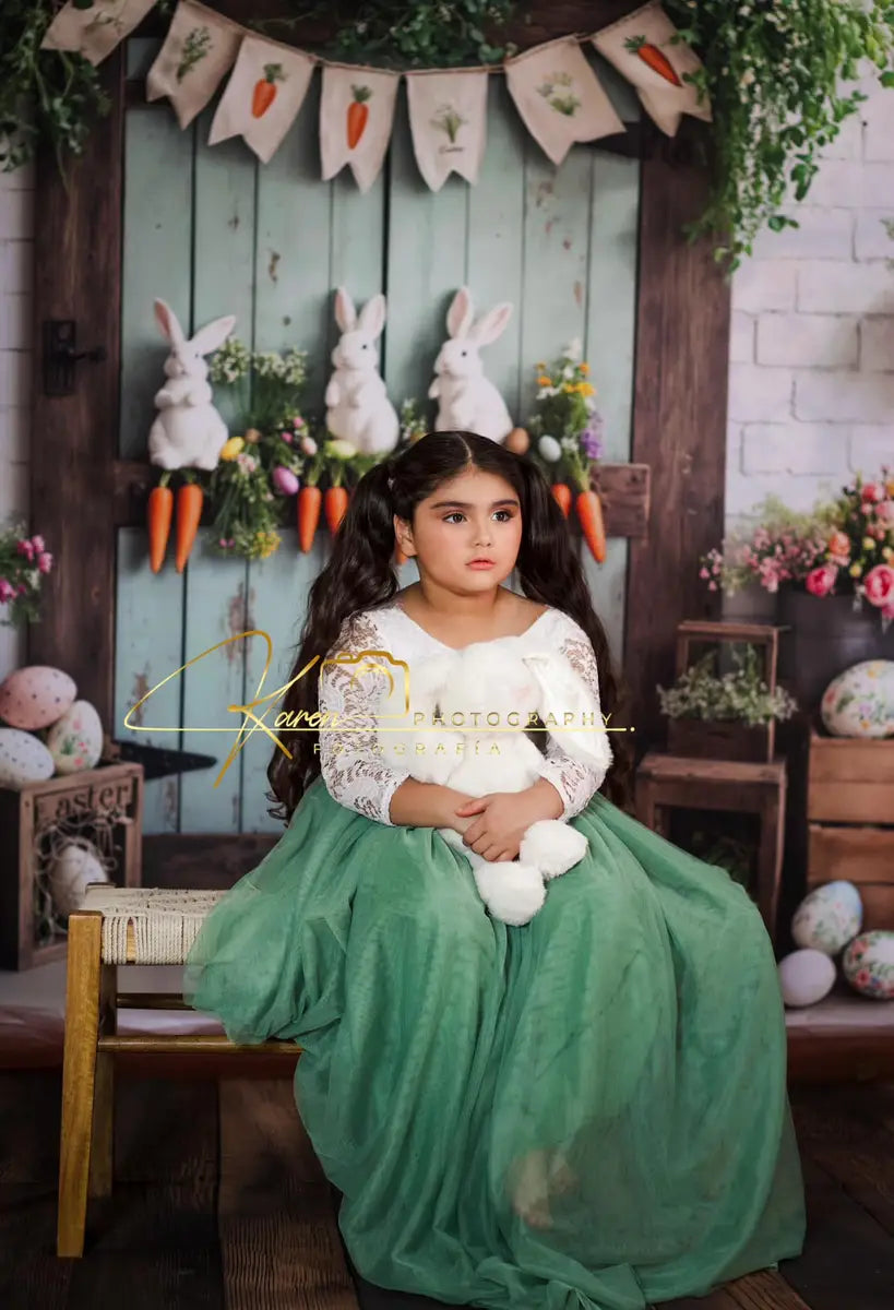 Easter Bunny Carrots Puerta Fondo de Madera Designed by Emetselch