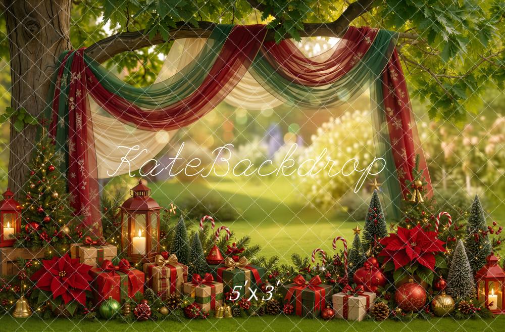 Kate Christmas Summer Outdoor Draped Arch Gifts Lanterns Printed Backdrop Designed by Emetselch