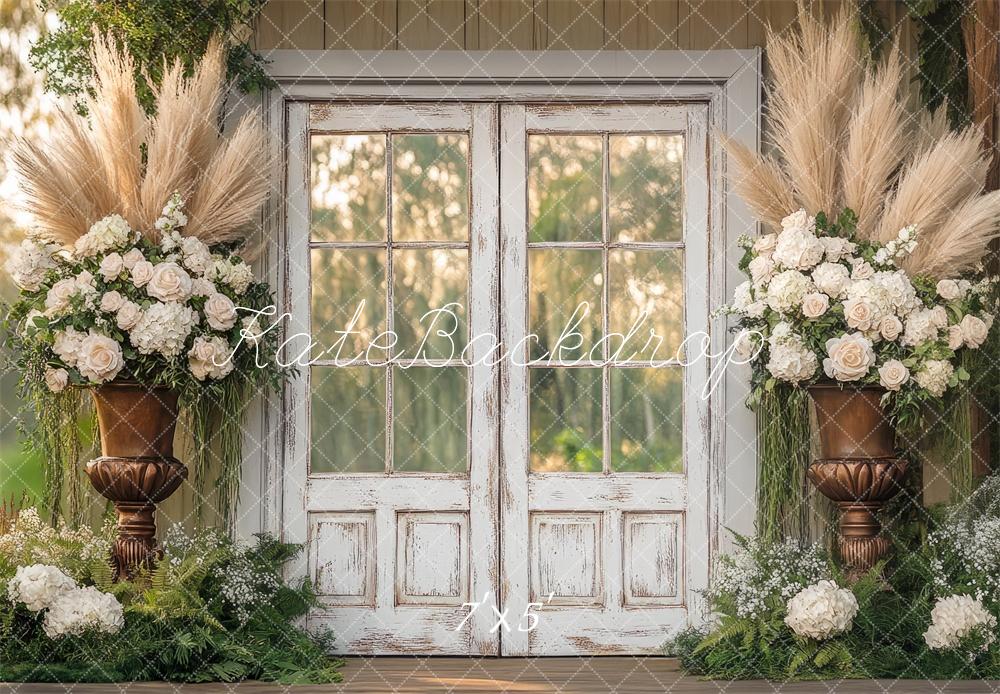 Fondo de boda rústico floral de primavera diseñado por Mini MakeBelieve