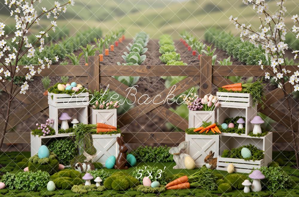 Kate Easter Bunny Garden Vegetable Crates Backdrop Designed by Mini MakeBelieve
