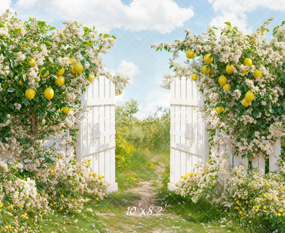 Kate Summer Lemon Garden Gate Backdrop Designed by Emetselch