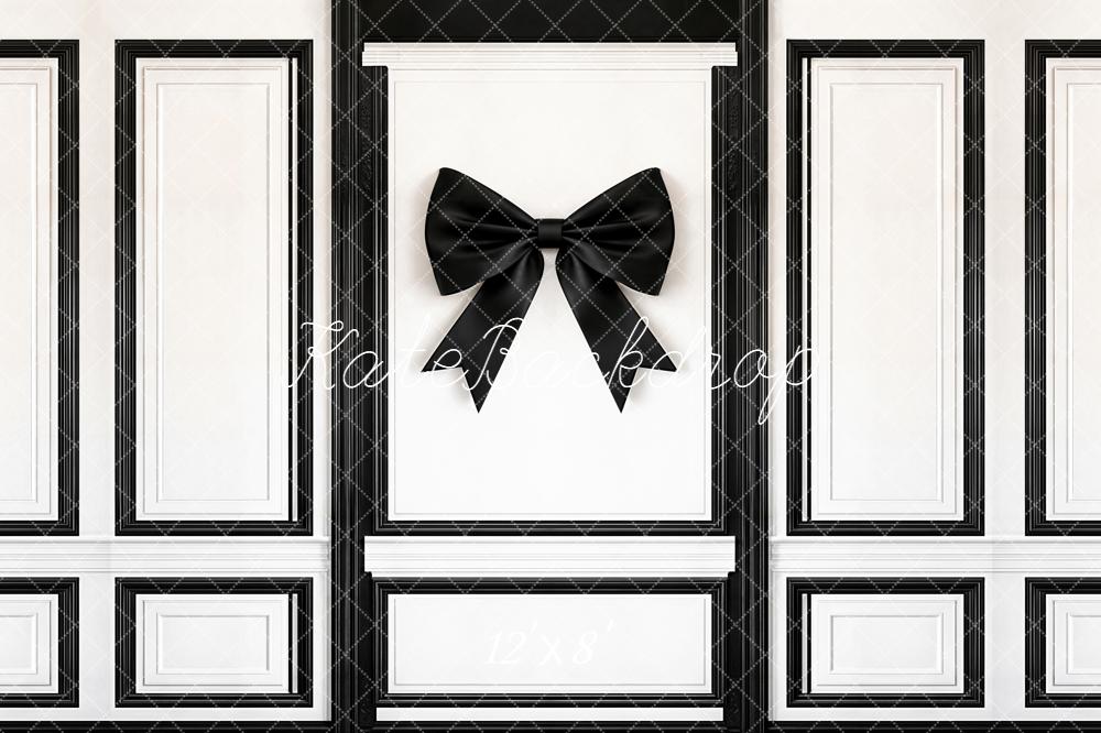 Kate Black White Panel Wall with Bow Backdrop Designed by Emetselch