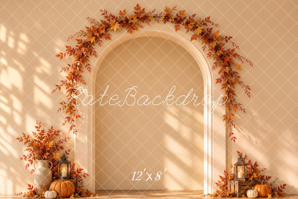 Kate Fall Maple Leaf Arch Dappled Sunlight Printed Backdrop Designed by Emetselch