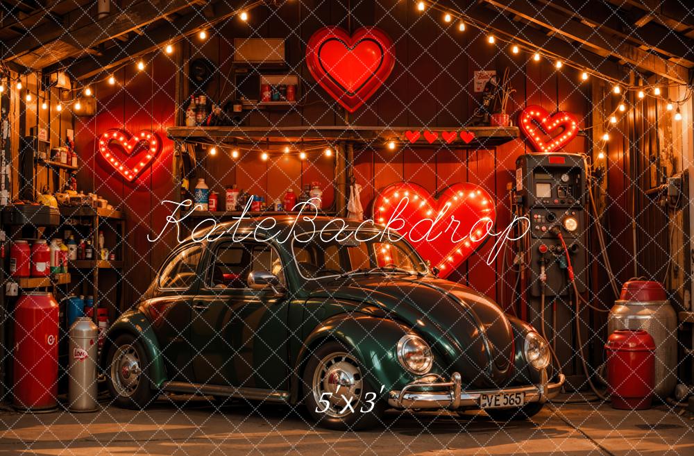 Fondo de Garaje de Corazón de Coche Retro Diseñado por Emetselch