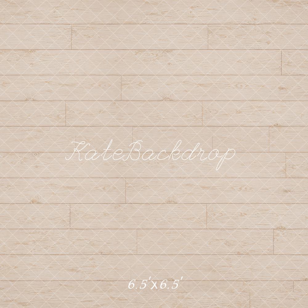 Kate Beige Wood Plank Floor Printed Backdrop Designed by Kate Image