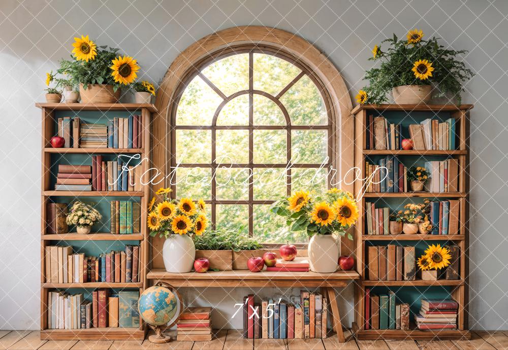 Kate Graduation Sunflower Bookshelf Window Backdrop Designed by Emetselch