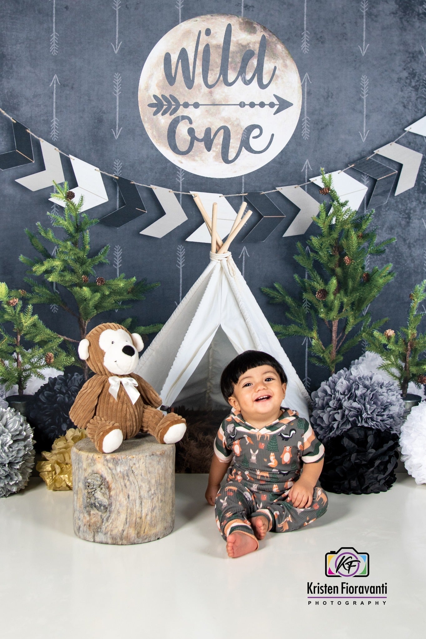 RTS Kate Wild One Boy First Birthday Backdrop Designed By Mandy Ringe Photography