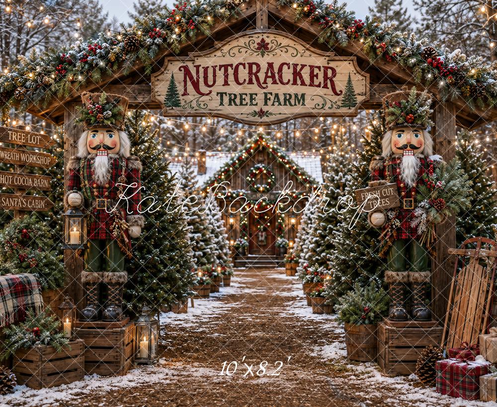 Kate Christmas Nutcracker Tree Farm Toy Soldiers Printed Backdrop Designed by Ashley Paul