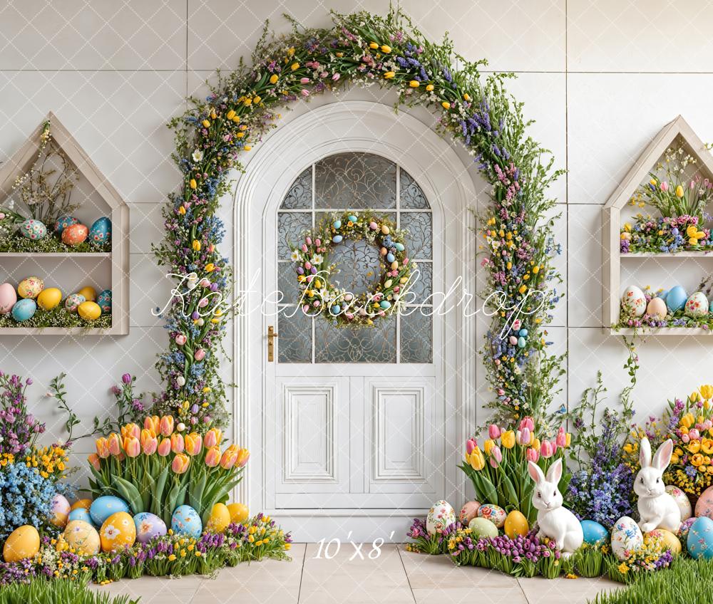 Fondo de Arco Floral de Conejo de Pascua diseñado por Emetselch