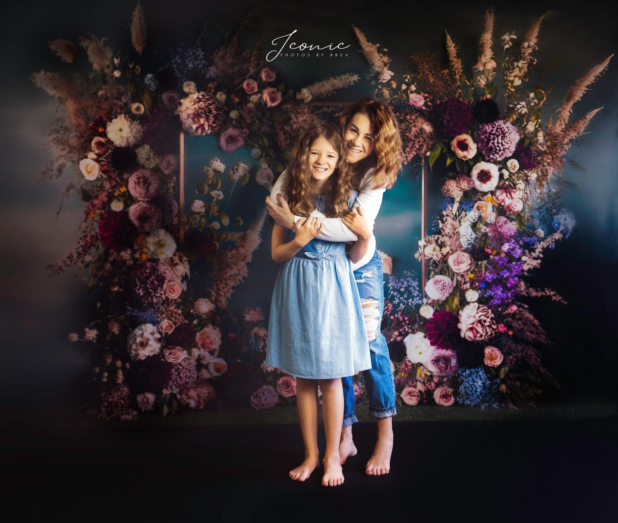 Kate Painterly Fine Art Frame Spring Flowers Fleece Backdrop Designed by Mini MakeBelieve