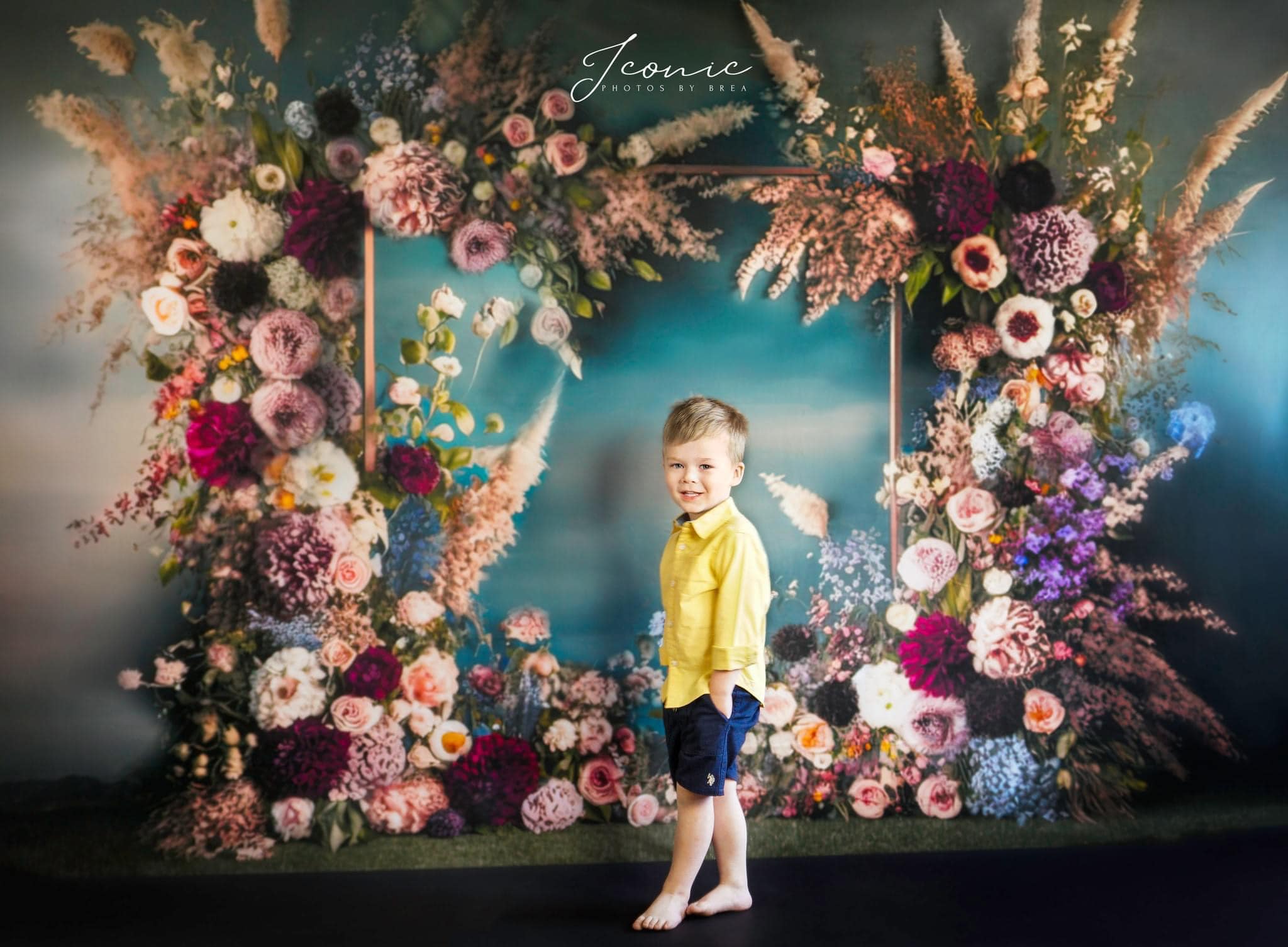 Kate Painterly Fine Art Frame Spring Flowers Backdrop Designed by Mini MakeBelieve