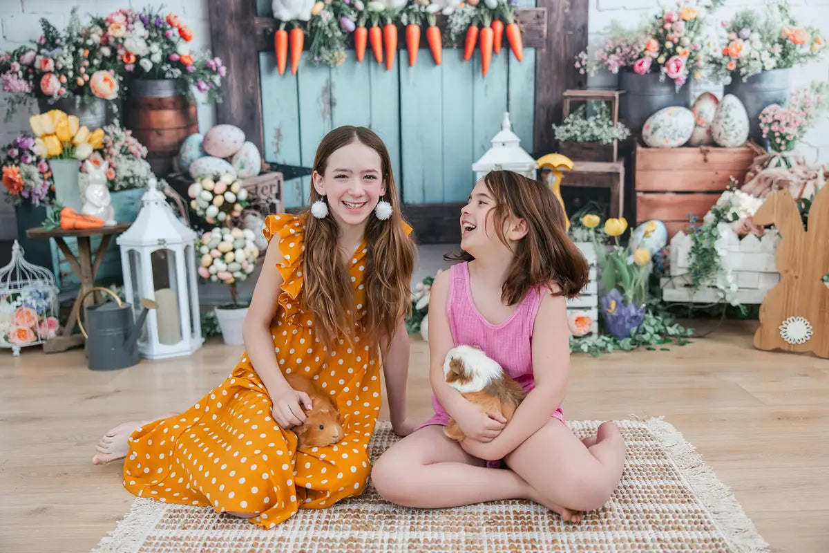 Easter Bunny Carrots Puerta Fondo de Madera Designed by Emetselch