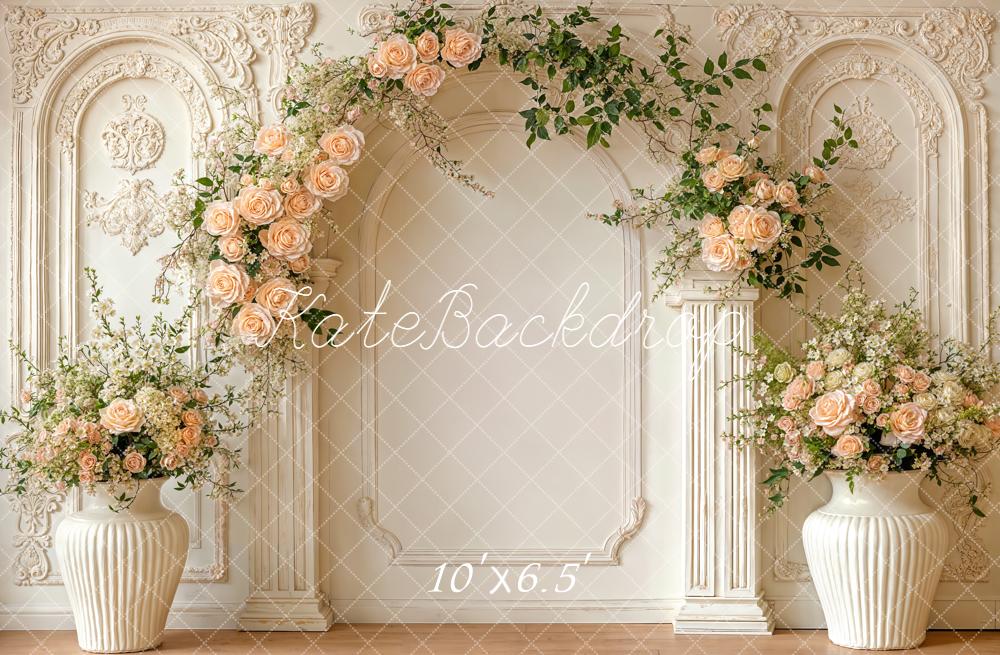 TEST Kate Spring Flower Arch Cream Ornate Wall Backdrop Designed by Emetselch