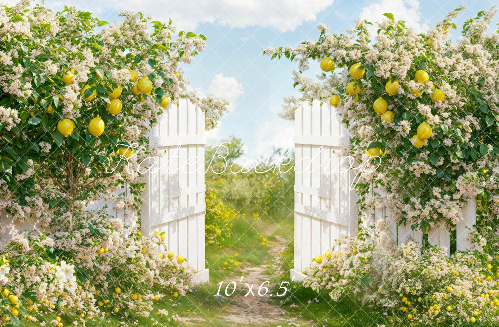 Kate Summer Lemon Garden Gate Backdrop Designed by Emetselch