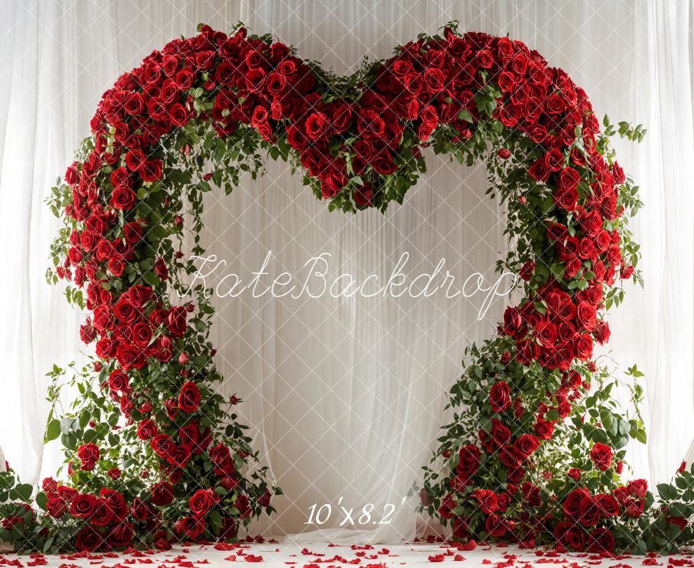 Kate Valentines Flower Arch Red Roses Heart Shaped Backdrop Designed by Emetselch