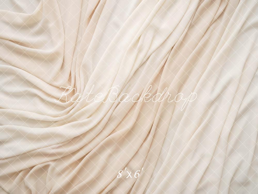 Kate Beige Draped Fabric Texture Backdrop Designed by Mini MakeBelieve