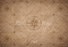 Kate Vintage Compass Brown Floor Printed Backdrop Printed Backdrop Designed by Vertigo Productions