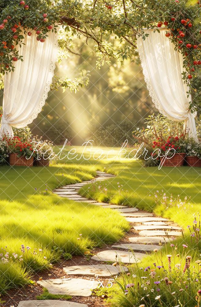 Kate Spring Garden Arch Apple Tree Curtain Pathway Backdrop Designed by Emetselch