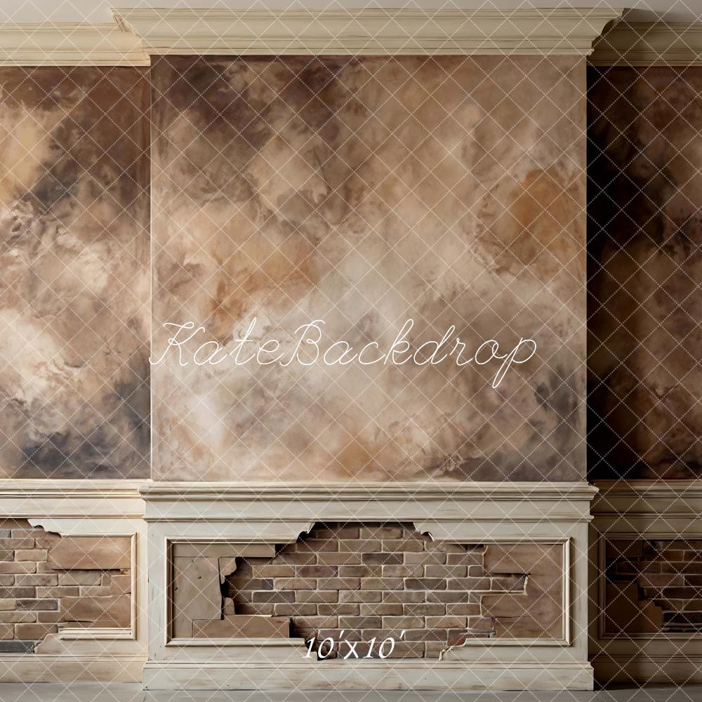 Kate Vintage Wall Brown Exposed Brick Printed Backdrop Designed by Mini MakeBelieve
