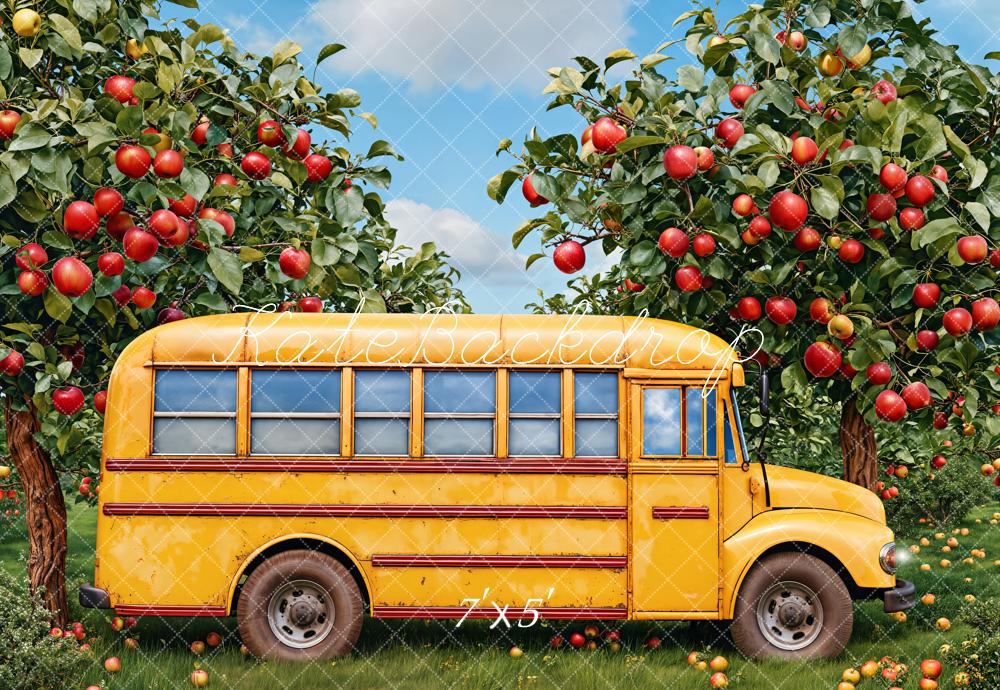 Kate School Bus Apple Orchard Backdrop Designed by Emetselch