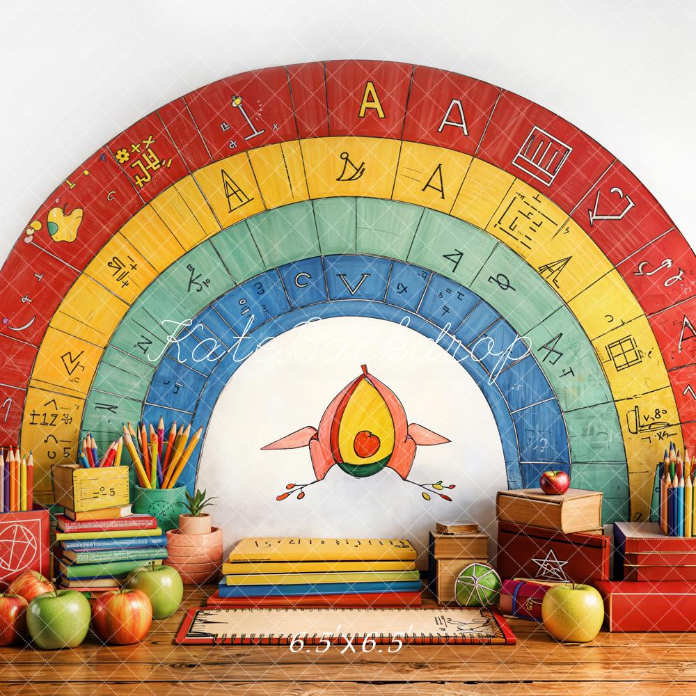 Kate Back to School Rainbow Pencils Backdrop Designed by Emetselch