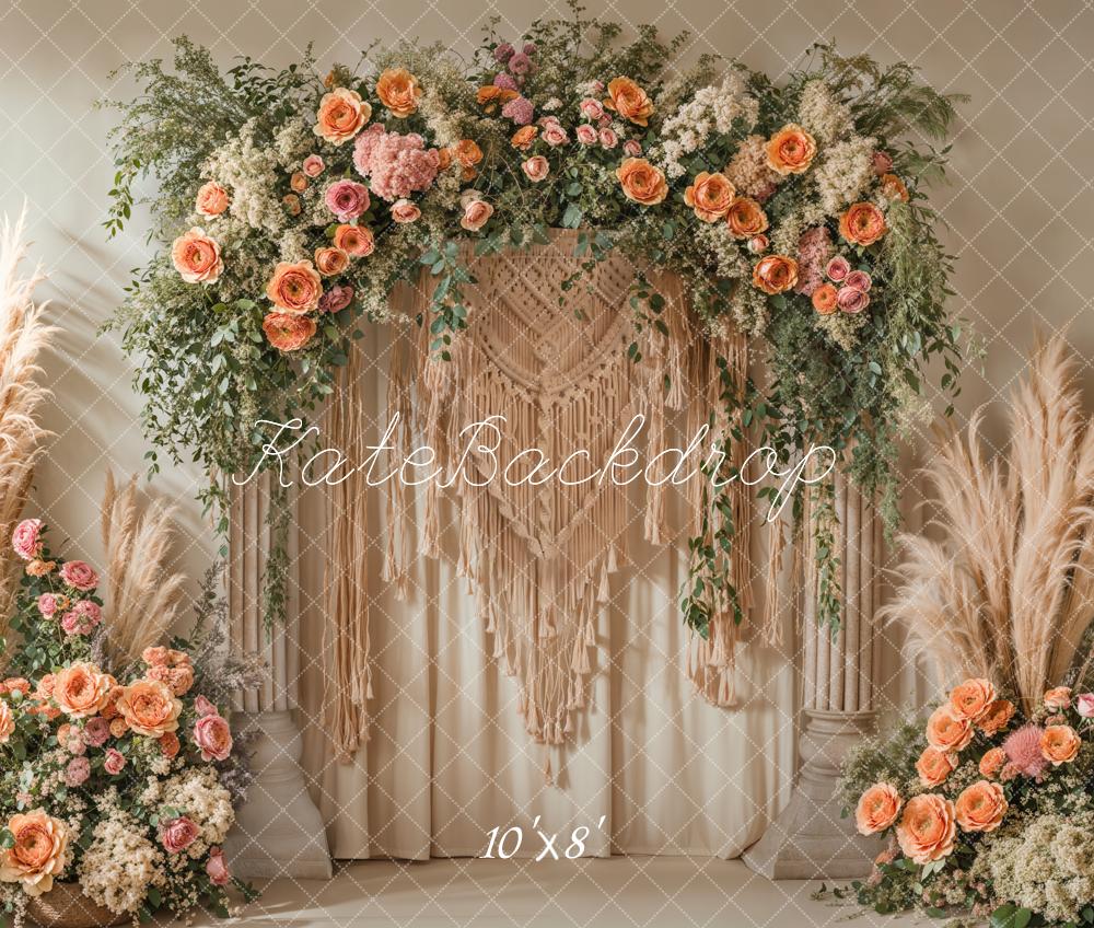 Kate Boho Macrame Flower Arch Backdrop Designed by Emetselch