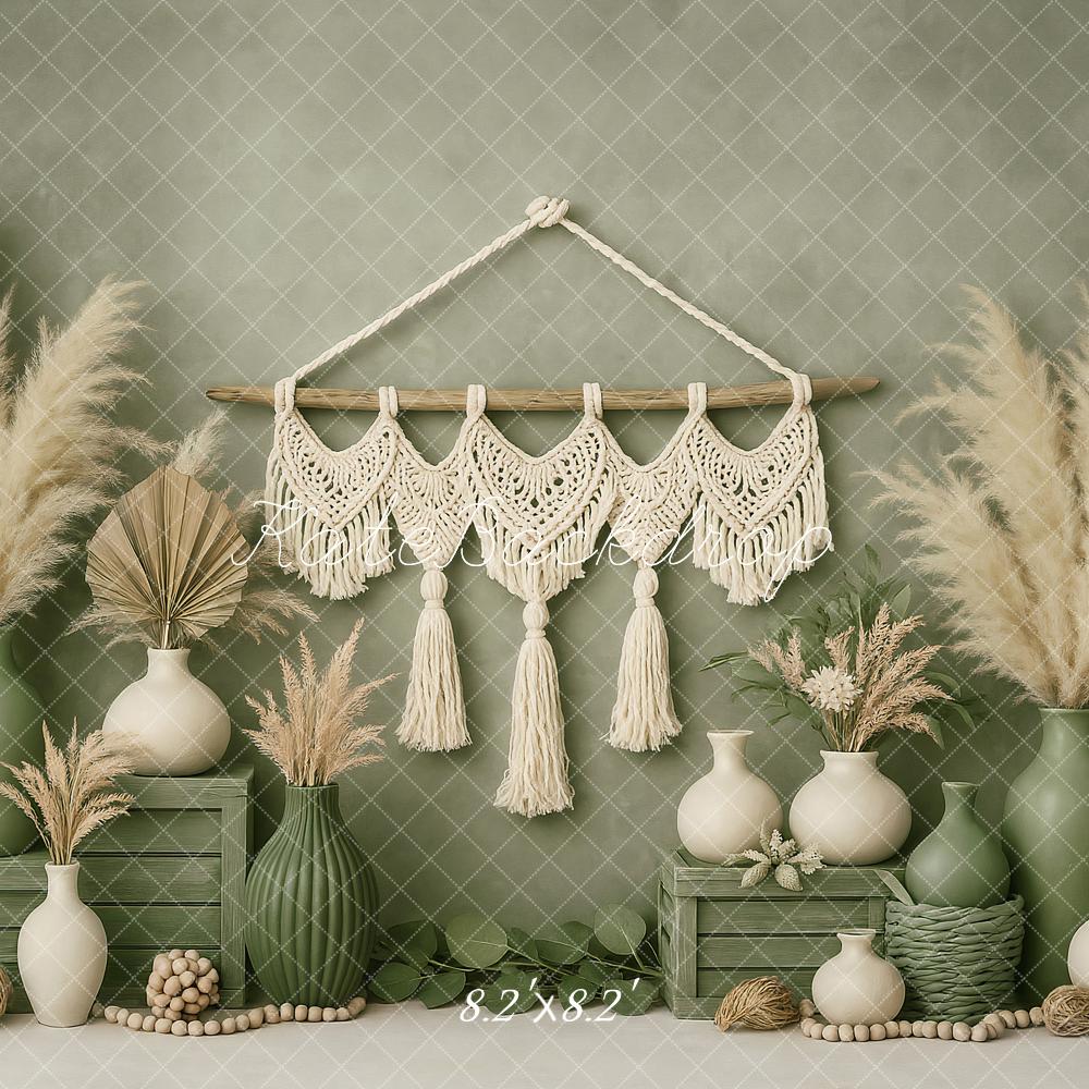 Mini vaso macramè verde Boho Progettato da Ashley Paul