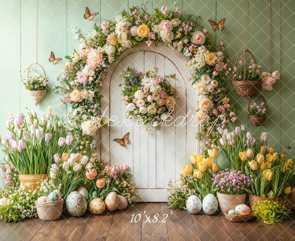 Kate Spring Easter Flower Arch Butterfly Backdrop Designed by Emetselch