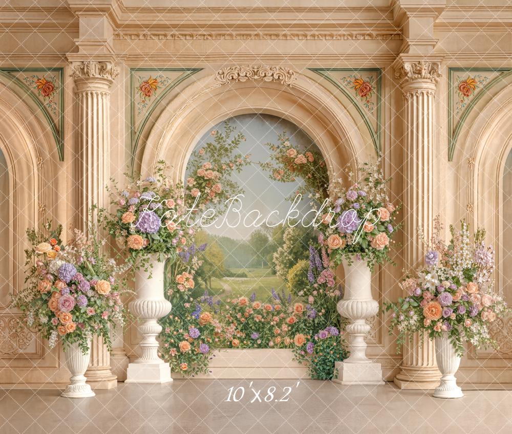 Kate Spring Flower Arch Classical Columns Garden Backdrop Designed by Emetselch