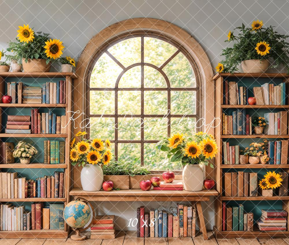 Kate Graduation Sunflower Bookshelf Window Backdrop Designed by Emetselch