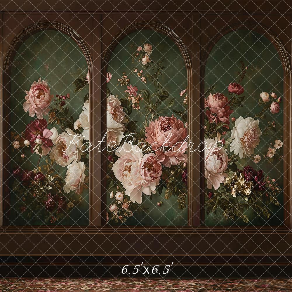 Kate Vintage Flower Arch Green Panels Backdrop Designed by Kate Image