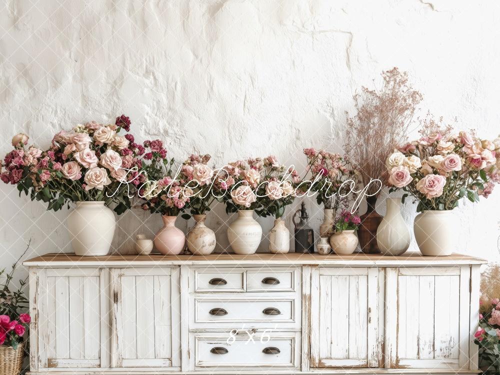 Spring Floral Vase Vintage Foto Achtergrond Designed by Patty Roberts