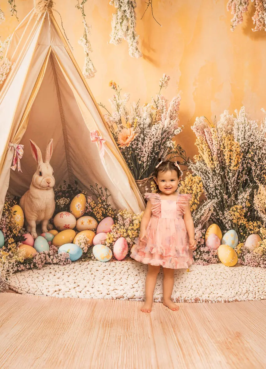 Easter Bunny Tent Eggs Foto Achtergrond Designed by Emetselch