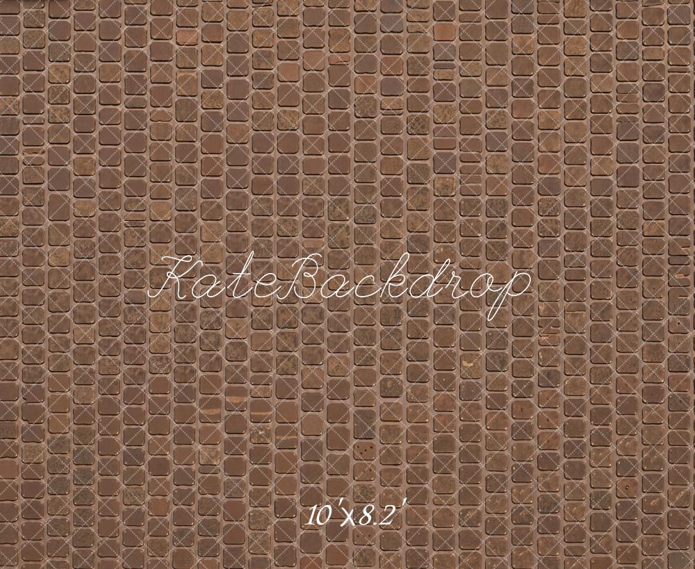 Kate Brown Mosaic Tile Floor Printed Backdrop Designed by Kate Image