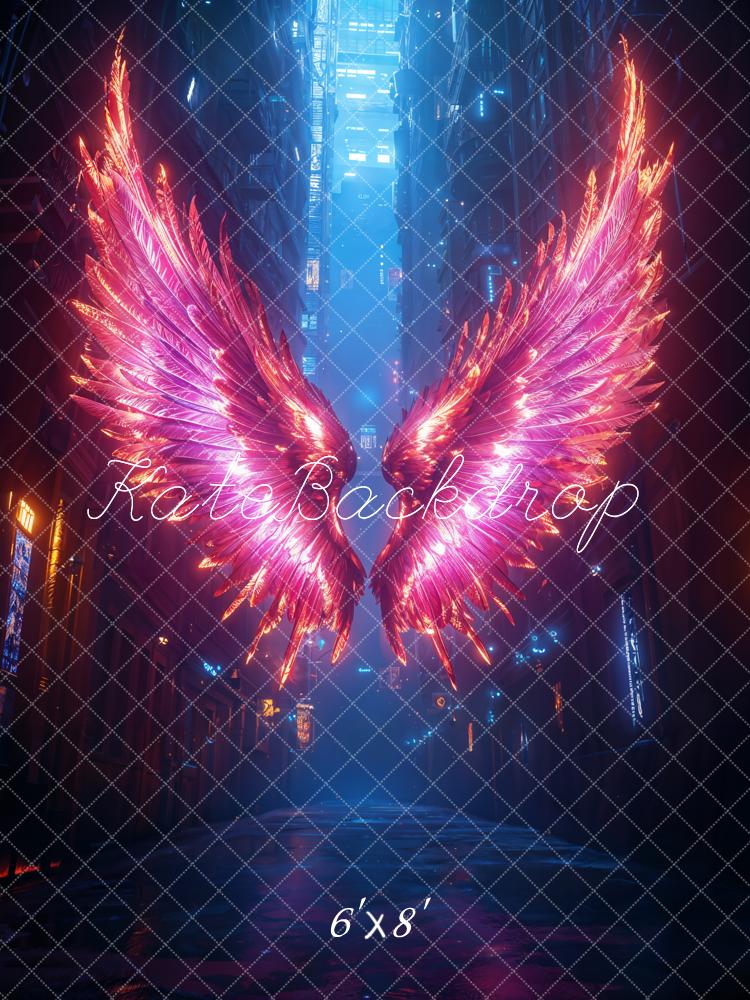 Fondo Callejero de Alas Neón de Fantasía diseñada por Emetselch