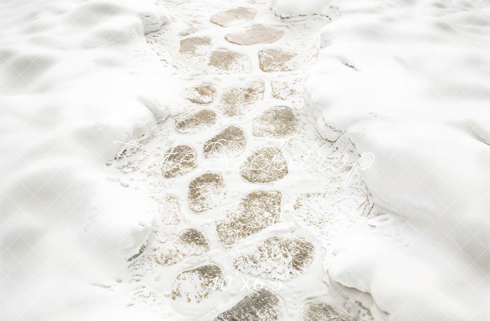 Fondo de Piso de Camino de Piedras de Invierno Diseñado por Kate Image
