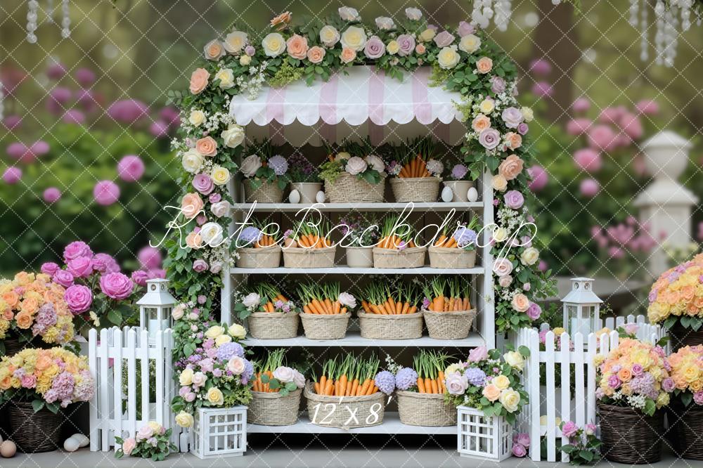 Kate Easter Bunny Flower Arch Carrot Basket Stall Backdrop Designed by Mini MakeBelieve