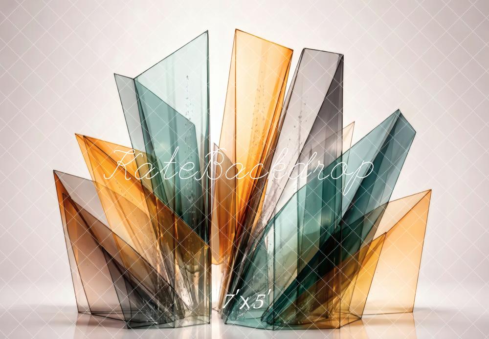 Kate Abstract Geometric Glass Shapes Printed Backdrop Designed by Vertigo Productions