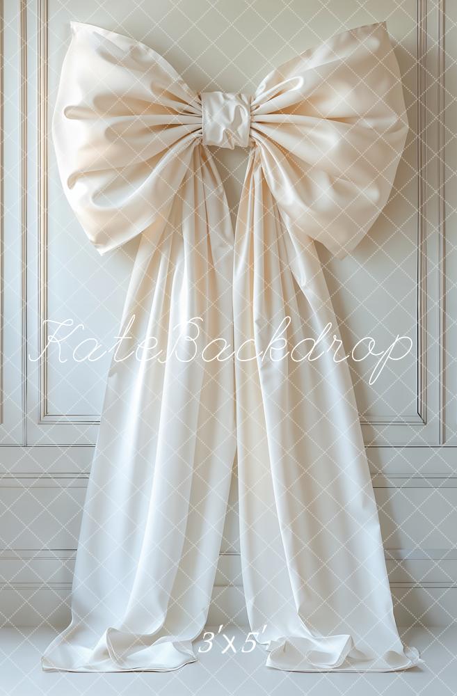 Fondo Crema con Gran Lazo Elegante Diseñado por Emetselch