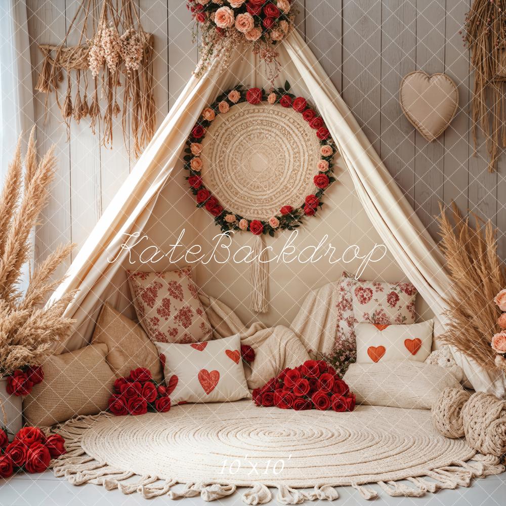 Fondo de tienda floral bohemio romántico de primavera diseñado por Emetselch