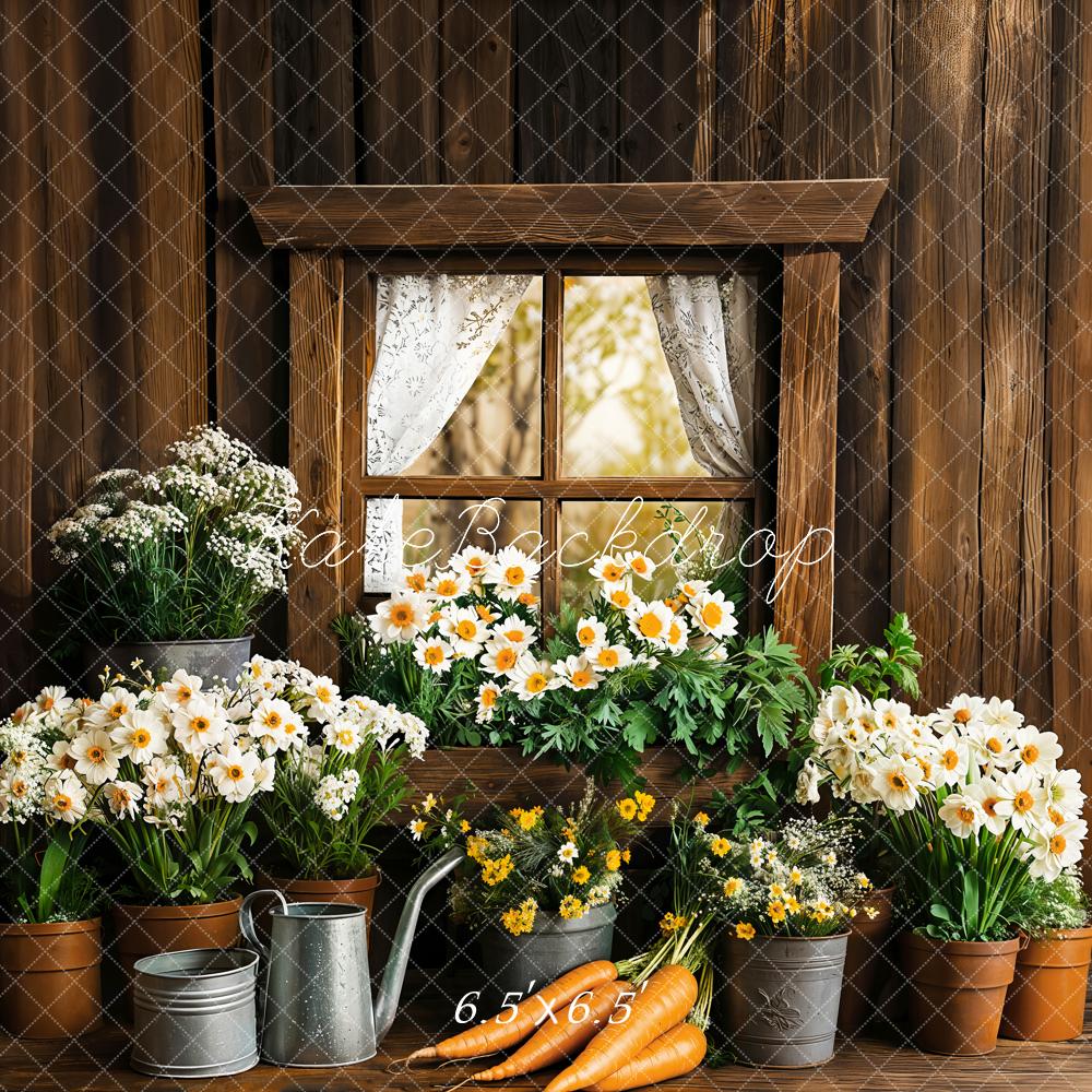 Kate Easter Rustic Floral Window Backdrop Designed by Emetselch