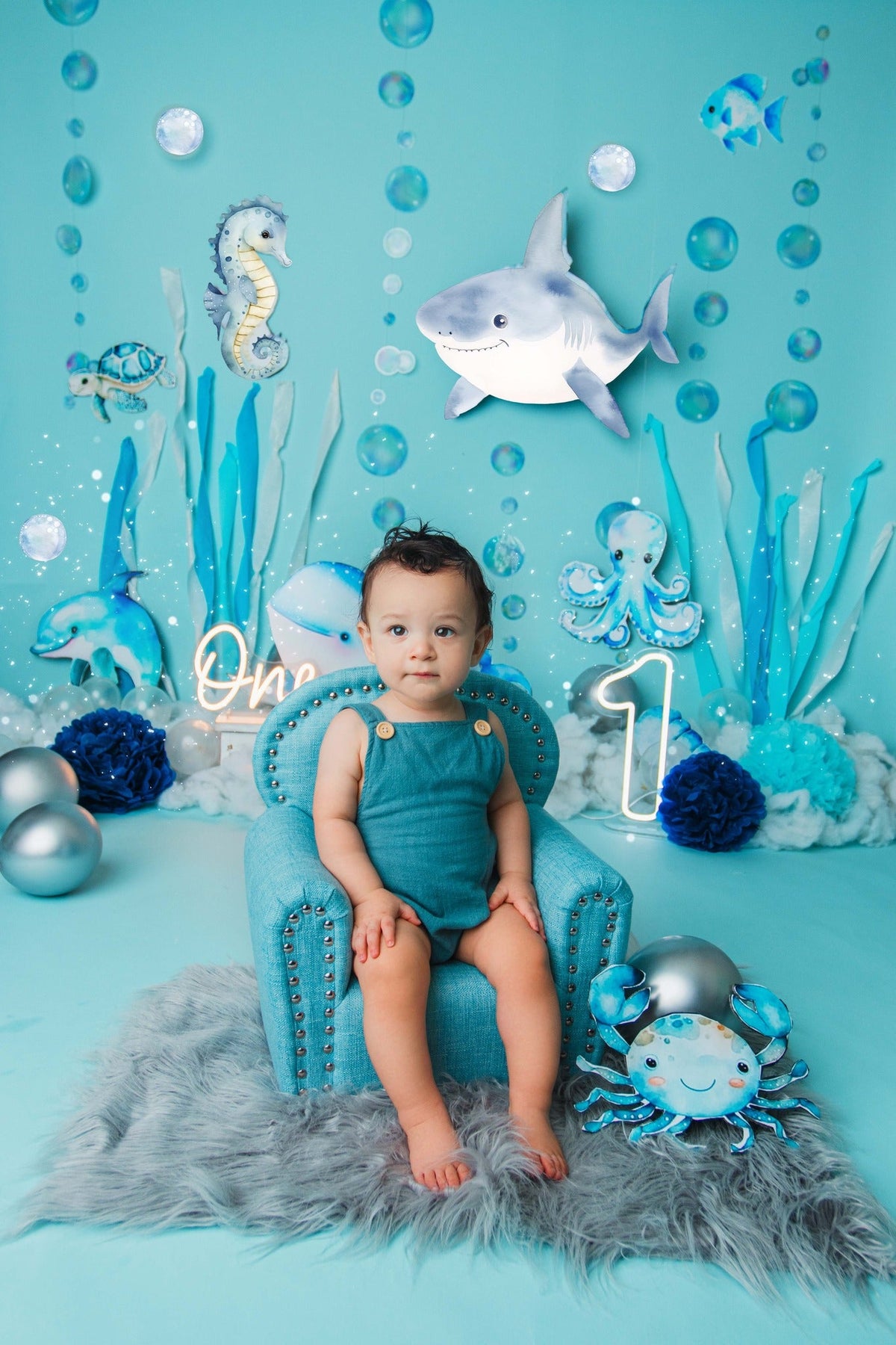 RTS Kate Blue Fabric Mini Sofa with Rivet Newborn Props for Photography US ONLY